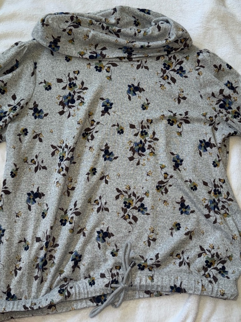 Skye's the Limit Grey Floral Hoodie Pullover